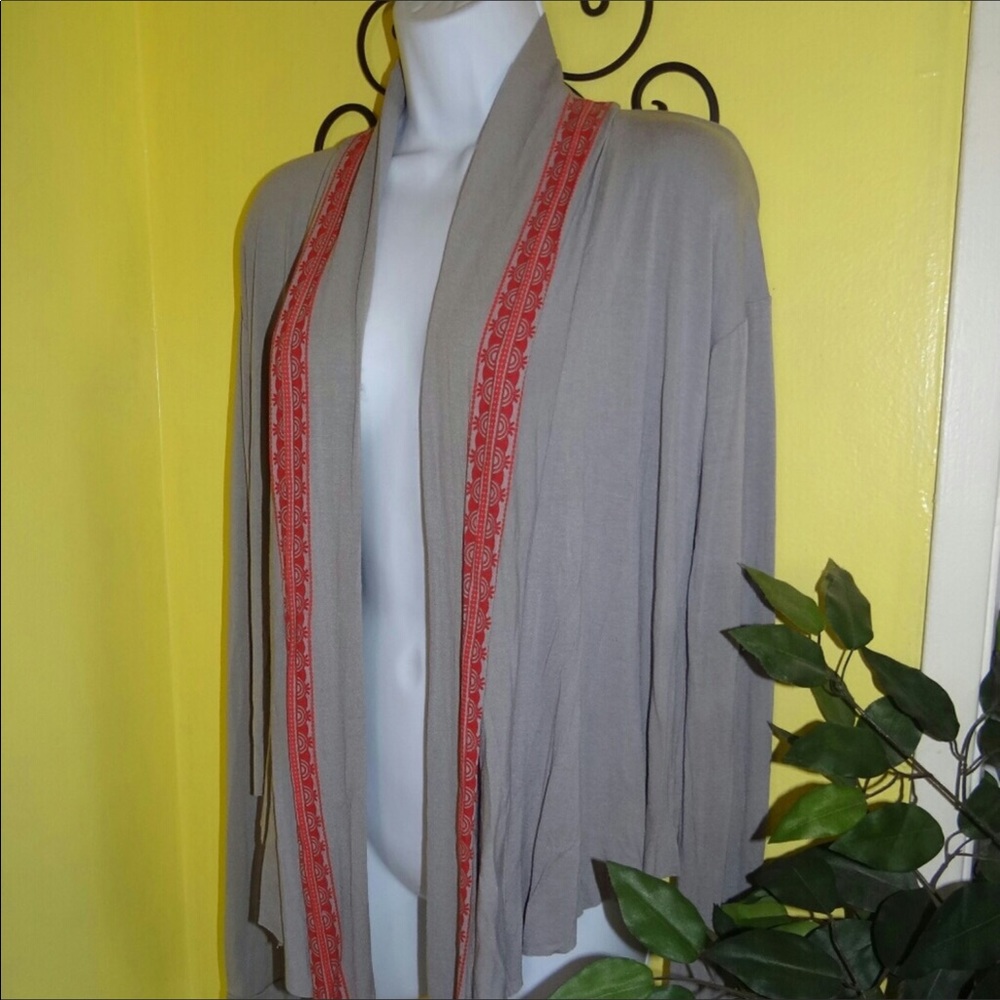 Urban Outfitters Gray Open Waterfall Cardigan - Picture 1 of 5